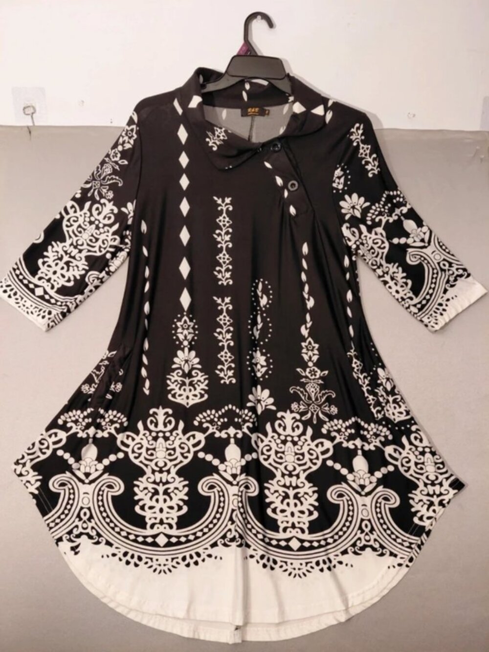 Black & White Boho Tunic Dress